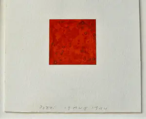 lucio Pozzi - befaamd Italiaans beeldend kunstenaar Aquarel "Red Square" potloodgesigneerd kopen? Bied vanaf 184!