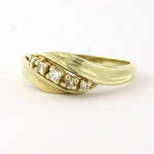 WEMPE 14k geel gouden ring met briljant geslepen diamant tot. 0.10ct kopen? Bied vanaf 310!