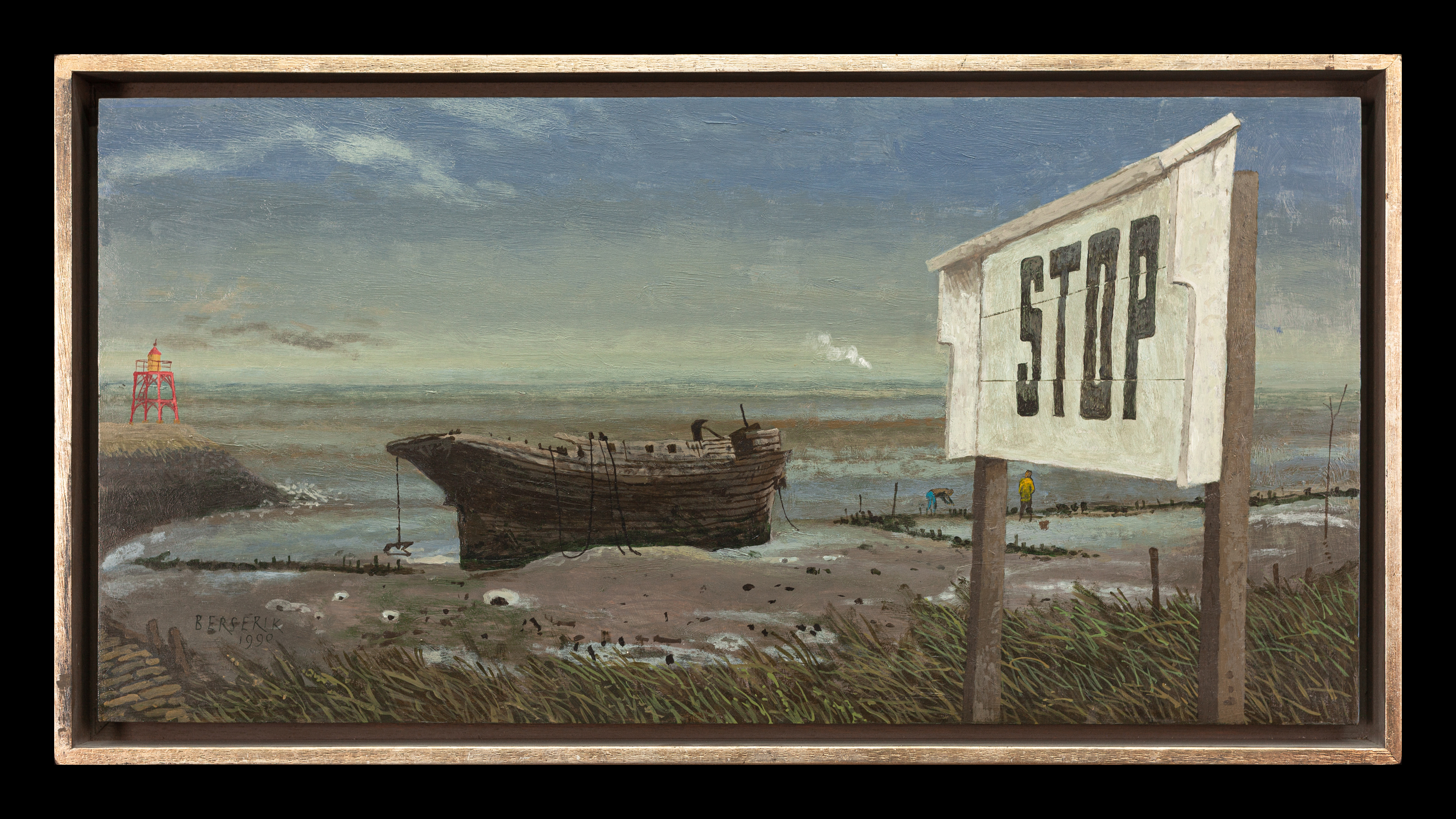 Herman Berserik - Acryl op paneel: Eb, Hansweert - 1990 kopen? Bied vanaf 2995!