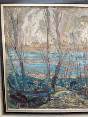 Charles Hollman - Boslandschap in de winter kopen? Bied vanaf 200!