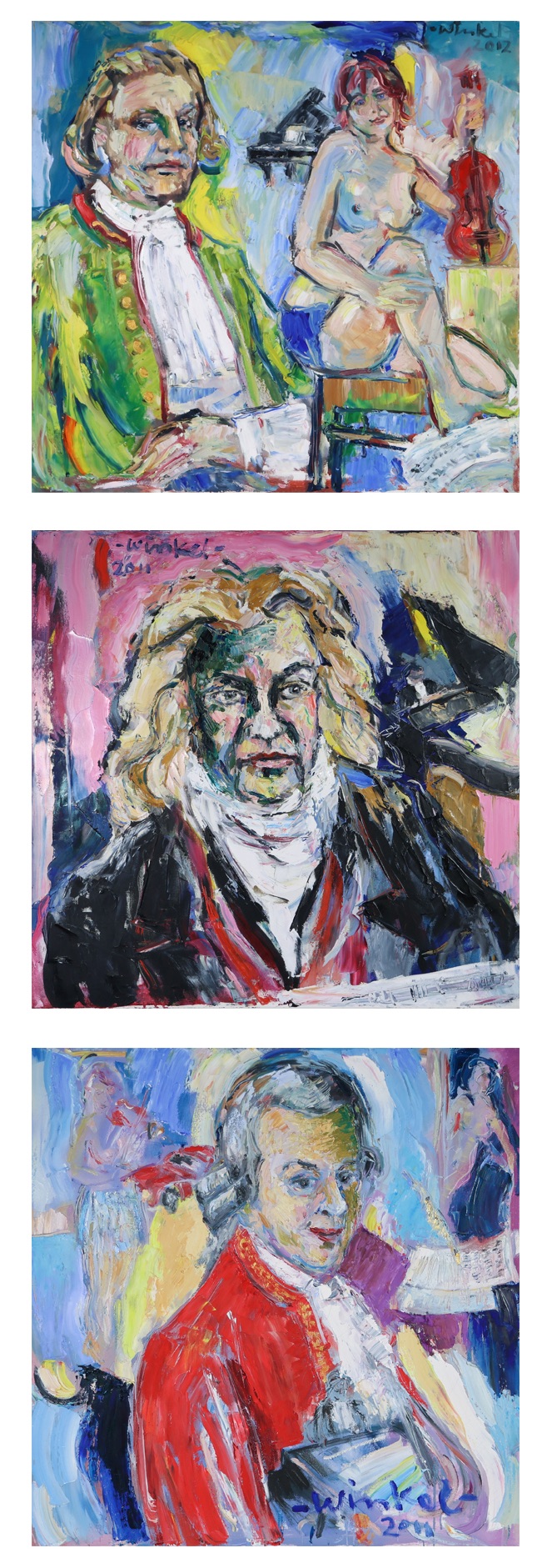 Arien Winkel - Olieverf op doek - Serie van 3 componisten: Beethoven, Mozart en Joseph Haydn kopen? Bied vanaf 250!