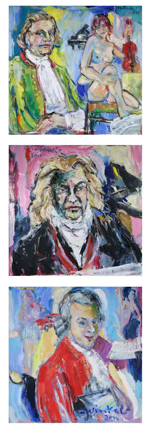 Arien Winkel - Olieverf op doek - Serie van 3 componisten: Beethoven, Mozart en Joseph Haydn kopen? Bied vanaf 250!