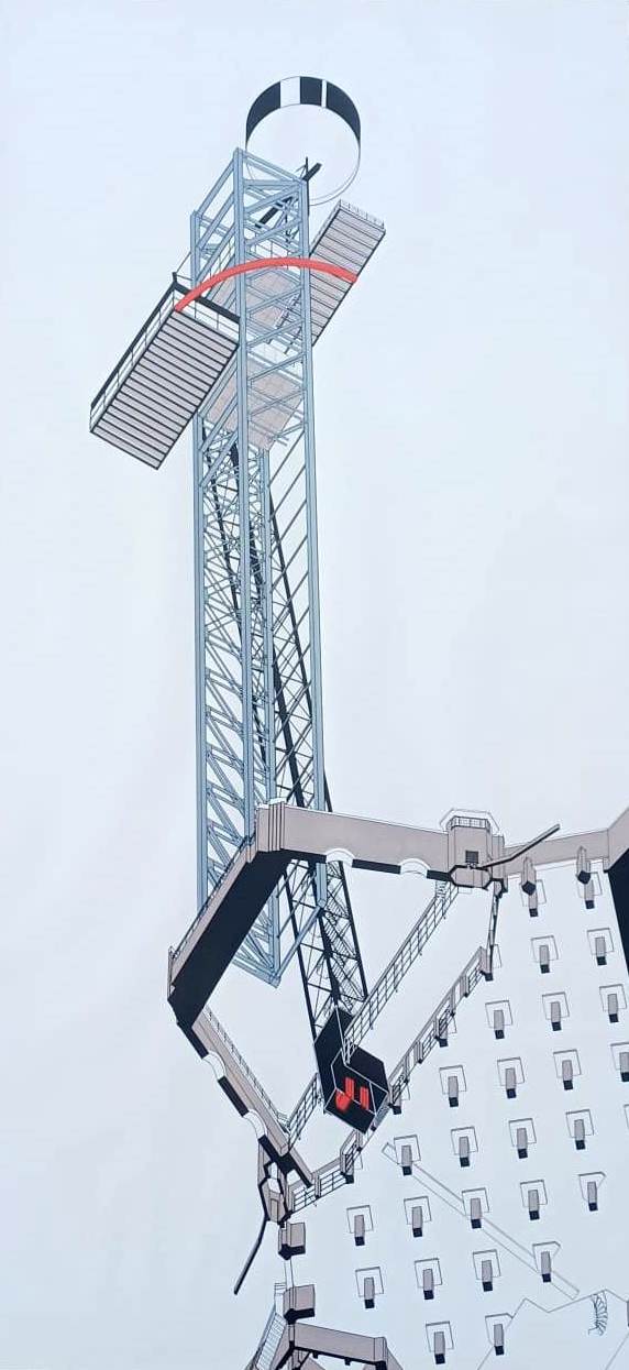 Rem Koolhaas - Zeefdruk: Ontwerp voor 'Project de Willemstoren', Rotterdam kopen? Bied vanaf 1000!