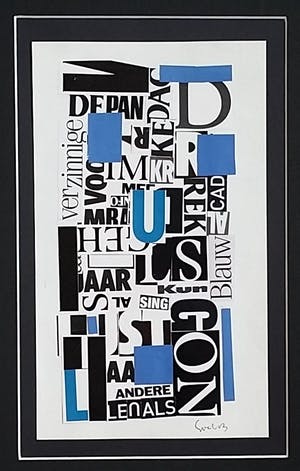 Siep van den Berg - Collage met letters kopen? Bied vanaf 125!