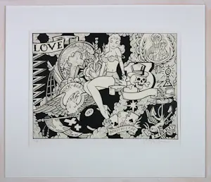 Henk Schiffmacher - Zeefdruk op papier, Pin up - Ingelijst kopen? Bied vanaf 150!