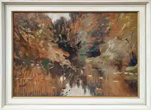 Gerard van Vliet - olieverf - Vondelpark Amsterdam - ingelijst - 25033 verkocht voor € 125!