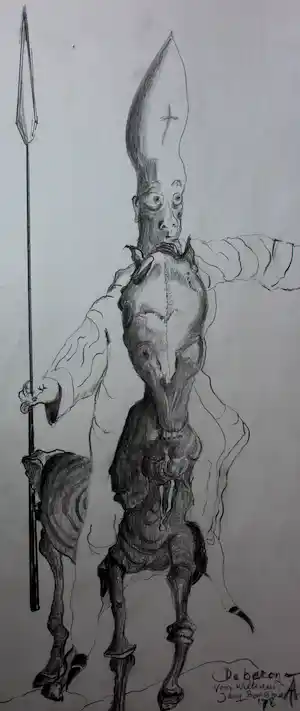 Jacques Boersma - (Alain Teister)Potloodtekening: De baron- 1978 verkocht voor € 125!