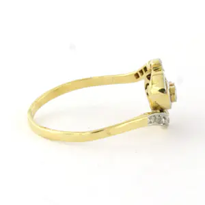 18k goud en platina ring met roos geslepen diamant tot. 0.05ct kopen? Bied vanaf 270!