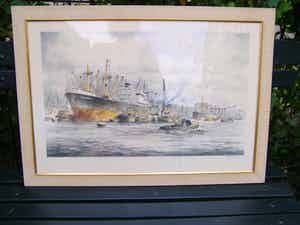 Marius de Jongere - Bedrijvigheid in de haven . verkocht voor € 60!