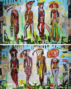 Jacob Herskind - Polygrafie op doek, Twee-luik Catwalk (Zeer groot) verkocht voor € 45!