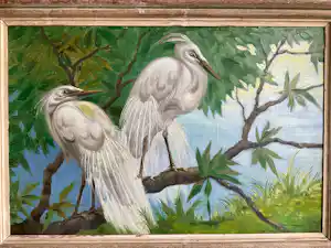 Jan Schonk - Zilverreigers in een boom verkocht voor € 213!