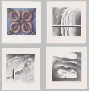 Bernhard Stuber - Set 4x Lufthansa Zeefdruk (1985) Stüber & Panzakiewicz - GRATIS VERZENDING kopen? Bied vanaf 25!