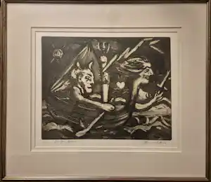 Fred Bervoets - Grote handgesigneerde ets – 4/50 – 1980 verkocht voor € 305!