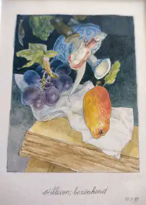 Peter Vos - stilleven; bezinkend verkocht voor € 215!