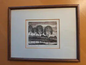 Rini Leefsma-Nagtegaal - Landschap met bomen ets kopen? Bied vanaf 25!