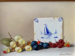 Johannes Eerdmans - Stilleven met fruit en een tegeltje kopen? Bied vanaf 350!