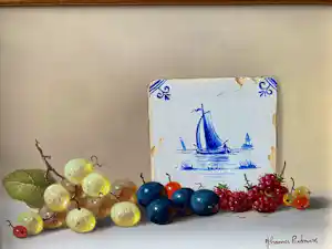 Johannes Eerdmans - Stilleven met fruit en een tegeltje kopen? Bied vanaf 350!