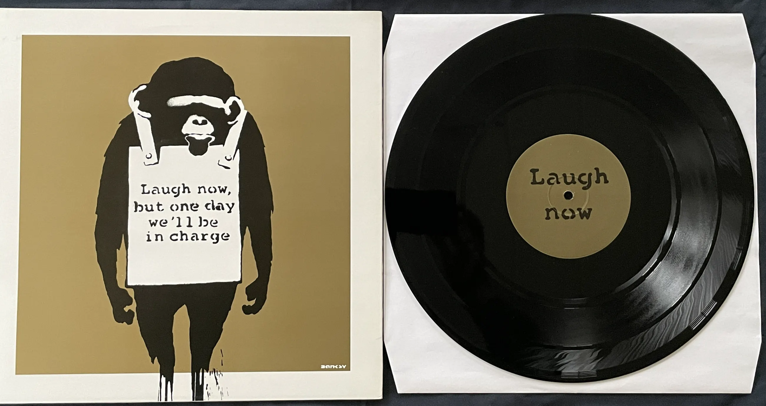 Banksy バンクシー DJ DM – Laugh Now EP 12” DJ DM – Laugh Now EP – Vinyl (Gold cover, 12