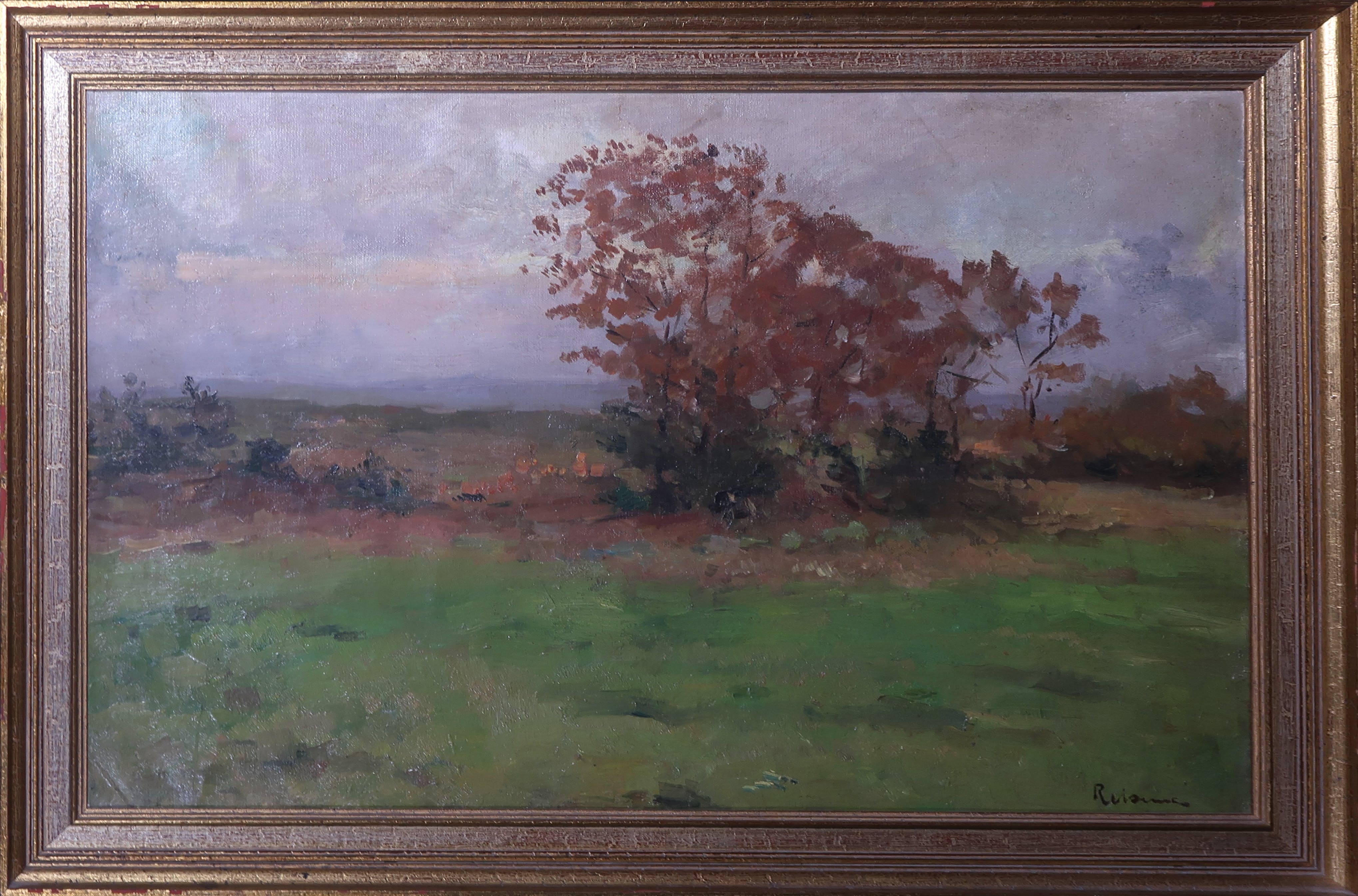 Jacob Ritsema - Olieverf op board, Bossage in duinlandschap - Ingelijst verkocht voor € 100!