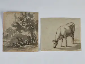 Willem Spoor - Twee sepia's met koeien kopen? Bied vanaf 50!