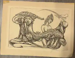 Fredericus Johannes van der Waal - Fredericus Johannes van der Waals(1897-1986)-Ets-Surrealistisch1-Gesigneerd-1968 kopen? Bied vanaf 30!