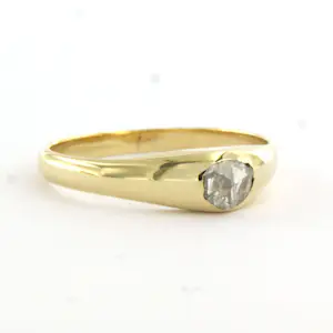 14k gouden ring met roos geslepen diamant tot. 0.15ct – G/H - SI kopen? Bied vanaf 310!