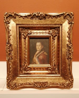 Niet of onleesbaar gesigneerd - Franse officier & Vrouw in het rood - 2 miniatuur portretten - 19e eeuw kopen? Bied vanaf 10!