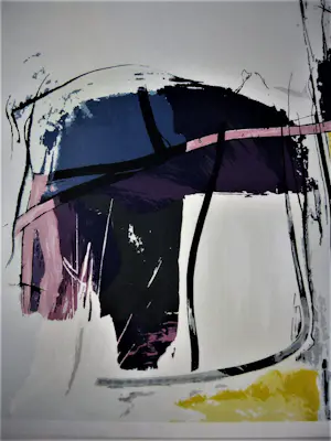 Arty Grimm - Grote abstracte zeefdruk uit de serie 4 seizoenen "Herfst" - mooi ingelijst kopen? Bied vanaf 37!