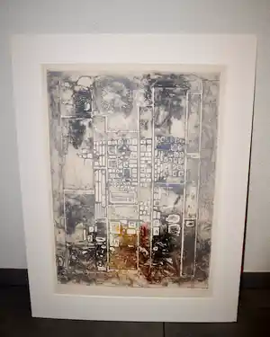 Rene Mels - Aquatint en reliëfdruk - Demeure successive verkocht voor € 50!