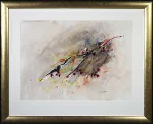Antonio Poioumen - Aquarel, Winter - Ingelijst verkocht voor € 60!