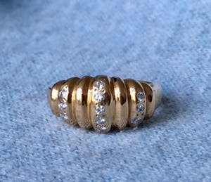 18K Goud - roodgouden ring met briljant geslepen diamant kopen? Bied vanaf 275!