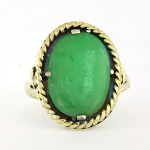 14k bicolour ring bezet met jade - rm 18.5 kopen? Bied vanaf 470!