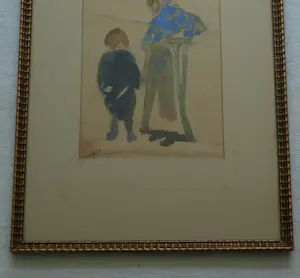 Maarten Jungmann - Ingelijste aquarel , Twee figuren.... kopen? Bied vanaf 50!