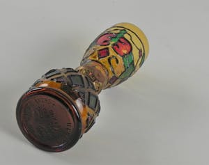 Curiosa - Vintage amber gebrandschilderd glas olielamp kopen? Bied vanaf 1!