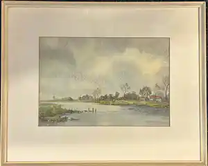 Gert Hendriksen - Landschap langs het water kopen? Bied vanaf 30!
