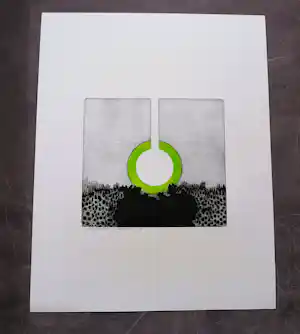 Peter Oosterbos - in kleine oplage gemaakte Ets & aquatint "groene Sirkel" - 1975 - gesigneerd kopen? Bied vanaf 38!