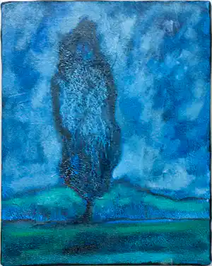 Janus Nuiten - Olieverf op doek, Zonder titel - Ingelijst verkocht voor € 50!