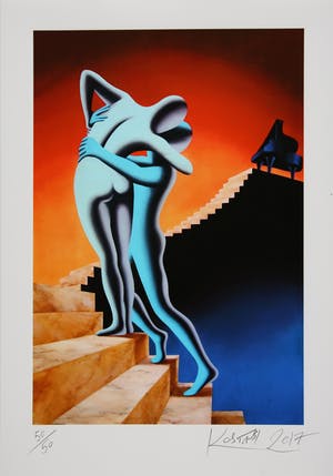 Mark Kostabi - Kleurengiclee ASCENDANCE Handgesigneerd. kopen? Bied vanaf 75!