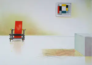 Willem van Veldhuizen - Minimalistisch hollands interieur, litho kopen? Bied vanaf 50!