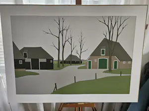 Klaas Bernink - Landschap met boederijen kopen? Bied vanaf 100!
