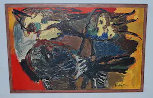 Karel Appel - Twee vogels - antiquarische druk uit de jaren 50 - mooi ingelijst kopen? Bied vanaf 150!
