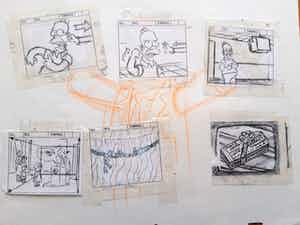 Matt Groening - origineel storyboard The Simpsons, ingelijst + certificaat verkocht voor € 109!