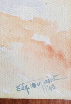Niet of onleesbaar gesigneerd - 2 x Indische aquarel gesigneerd door "Touissant '43" kopen? Bied vanaf 1!