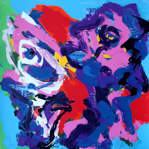 Karel Appel - zeefdruk: Hoofden als bloemen - 1977 (nieuwstaat!) kopen? Bied vanaf 995!