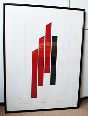 Wim Sinemus - Geometrisch abstracte compositie, gouache (ingelijst) kopen? Bied vanaf 525!