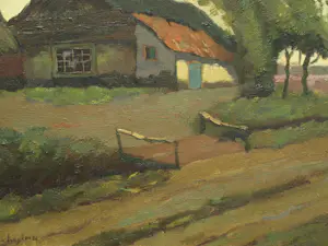 Aris Knikker - Ingelijst , Olieverf op doek , Boerderij – Gesigneerd - Lijst, 46 x 56 cm. kopen? Bied vanaf 1!