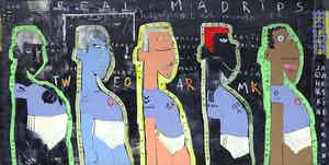 Jacob Herskind - Acryl op doek, The Real Madrids (Zeer groot) verkocht voor € 454!