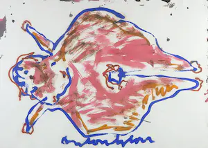 Anton Heyboer - Gouache, Vrouwfiguur - Ingelijst (Groot formaat!) kopen? Bied vanaf 250!