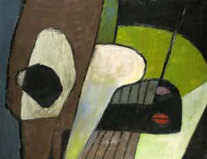 Jos Schimmer - Olieverf op doek, Z.T. (Abstracte compositie) (Groot) verkocht voor € 91!