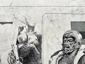 Peter Sorge - Who are the brainpolice - Signierte nummerierte Orig. Radierung von 1968 kopen? Bied vanaf 115!